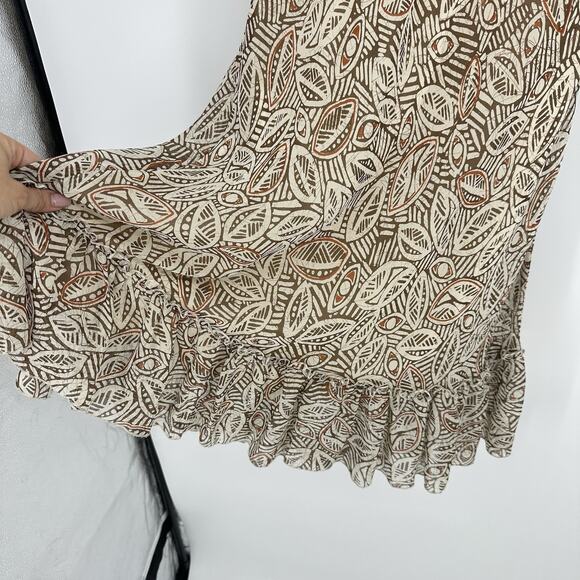 Y2K Sangria Silk Dress Beaded Babydoll Floral Boho Fairy Read Women’s XS-S Cream - Picture 7 of 13